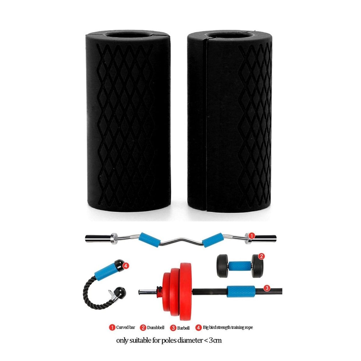 WINNER - Bomber Grip Agarre Empuñadura Para Barra Mancuernas Negro