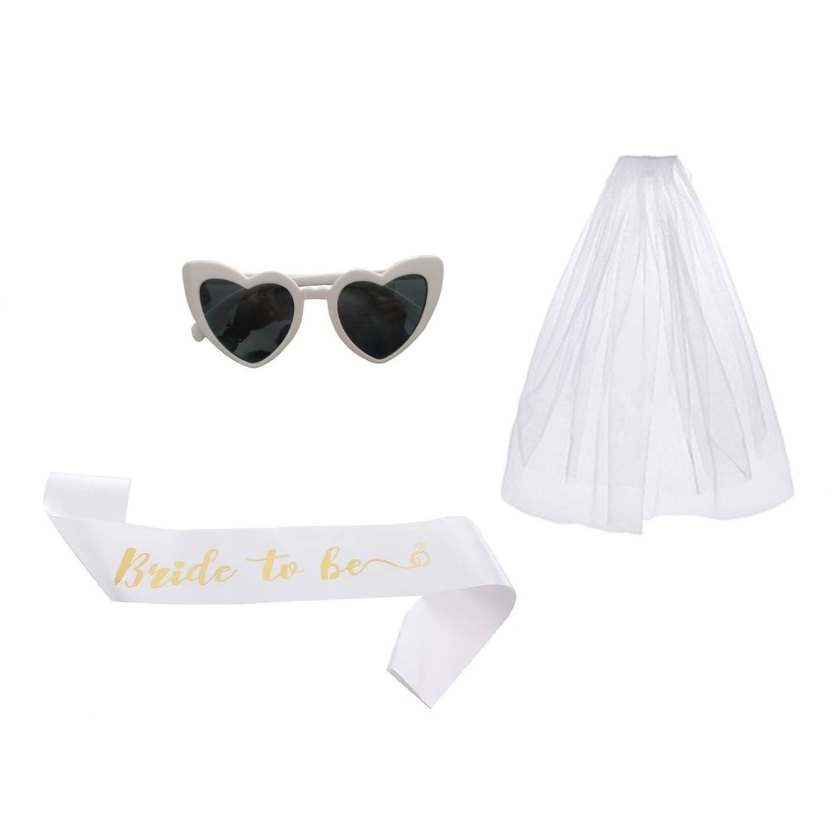 GENERICO - Pack x 3 accesorios novia despedida de soltera bride to be