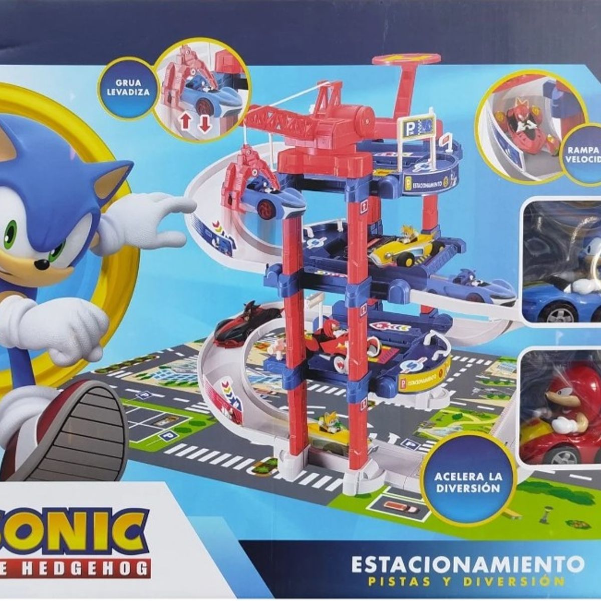 GENERICO - PISTA PARQUEO SONIC THE HEDGEHOG CON GRÚA LEVADIZA