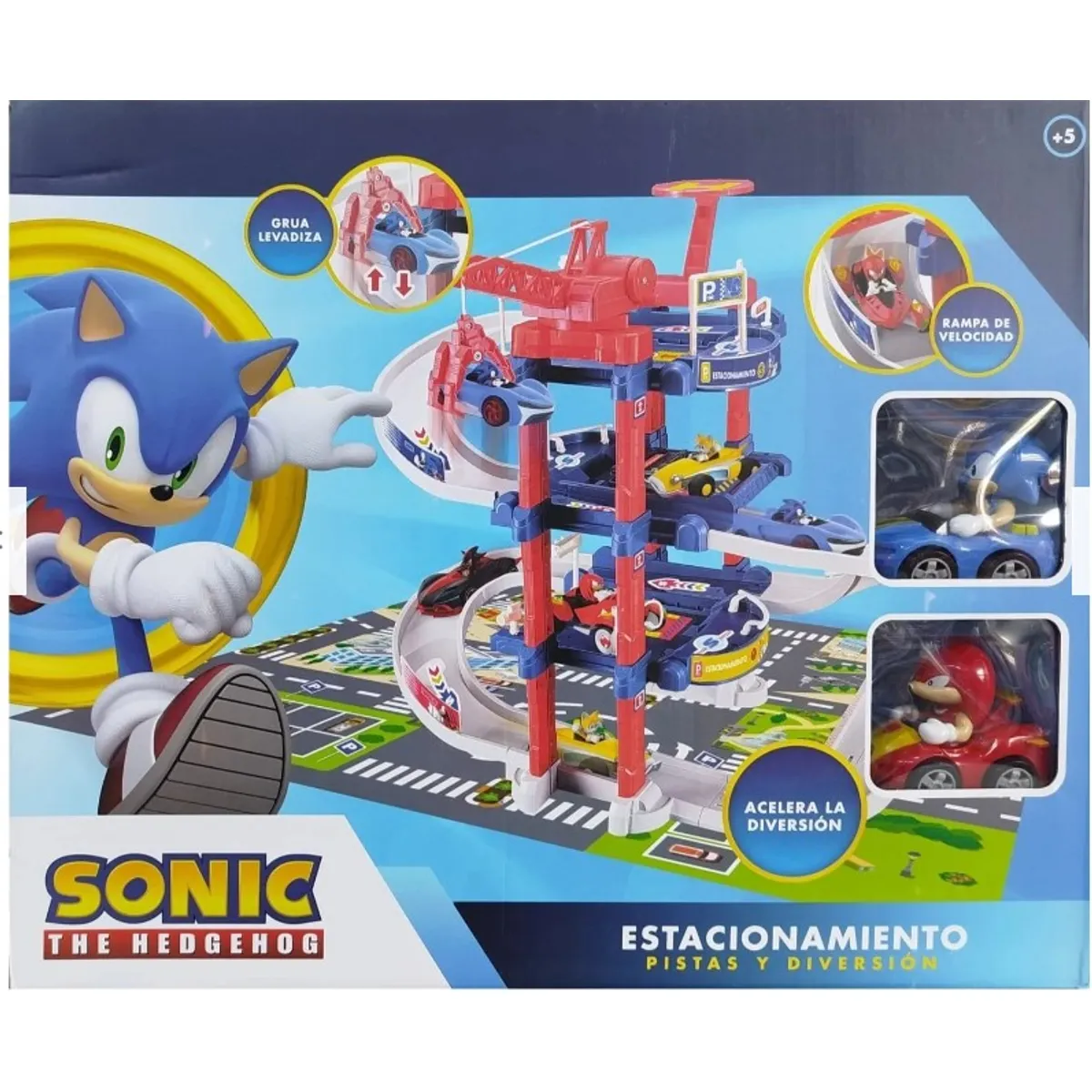 GENERICO - PISTA PARQUEO SONIC THE HEDGEHOG CON GRÚA LEVADIZA