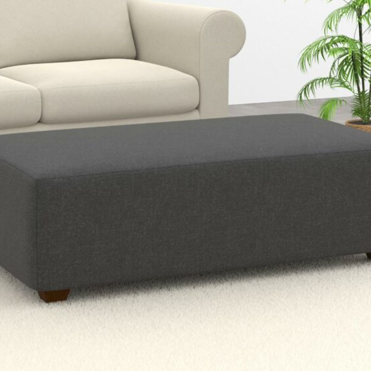 ARTSOFA - Banqueta Footsool gris oscuro