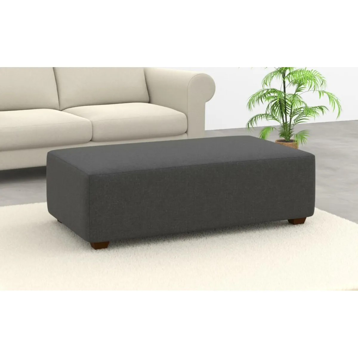 ARTSOFA - Banqueta Footsool gris oscuro