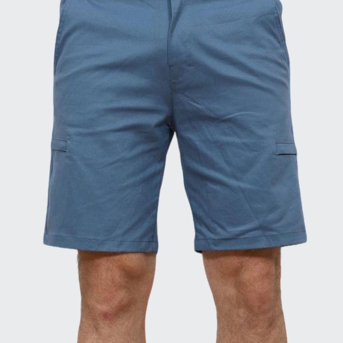 J JERAOUS - BERMUDA JERAOUS FIT DRILL CARGO Celeste Acero