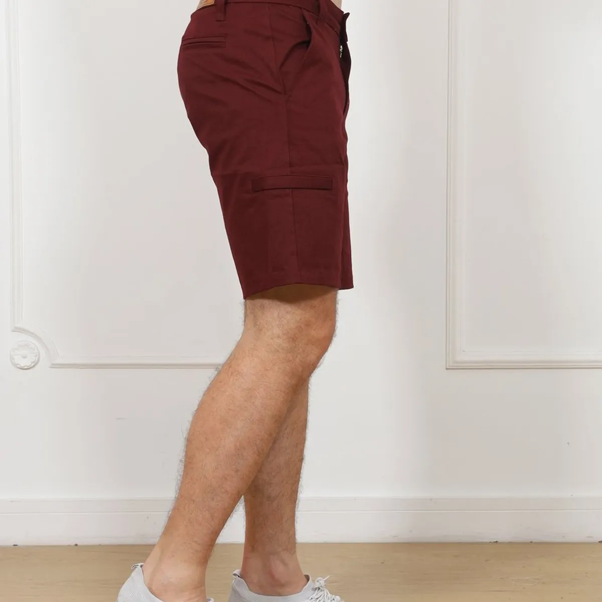 J JERAOUS - BERMUDA JERAOUS FIT DRILL CARGO Guinda