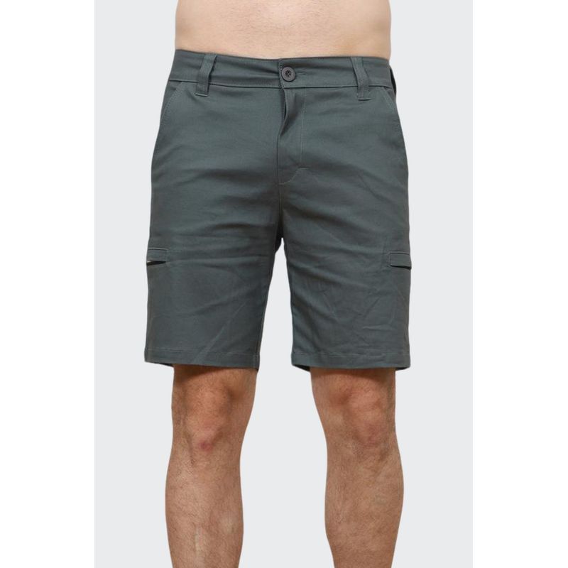 J JERAOUS - BERMUDA JERAOUS FIT DRILL CARGO Verde Cemento