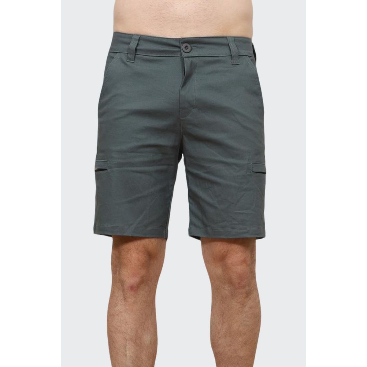 J JERAOUS - BERMUDA JERAOUS FIT DRILL CARGO Verde Cemento