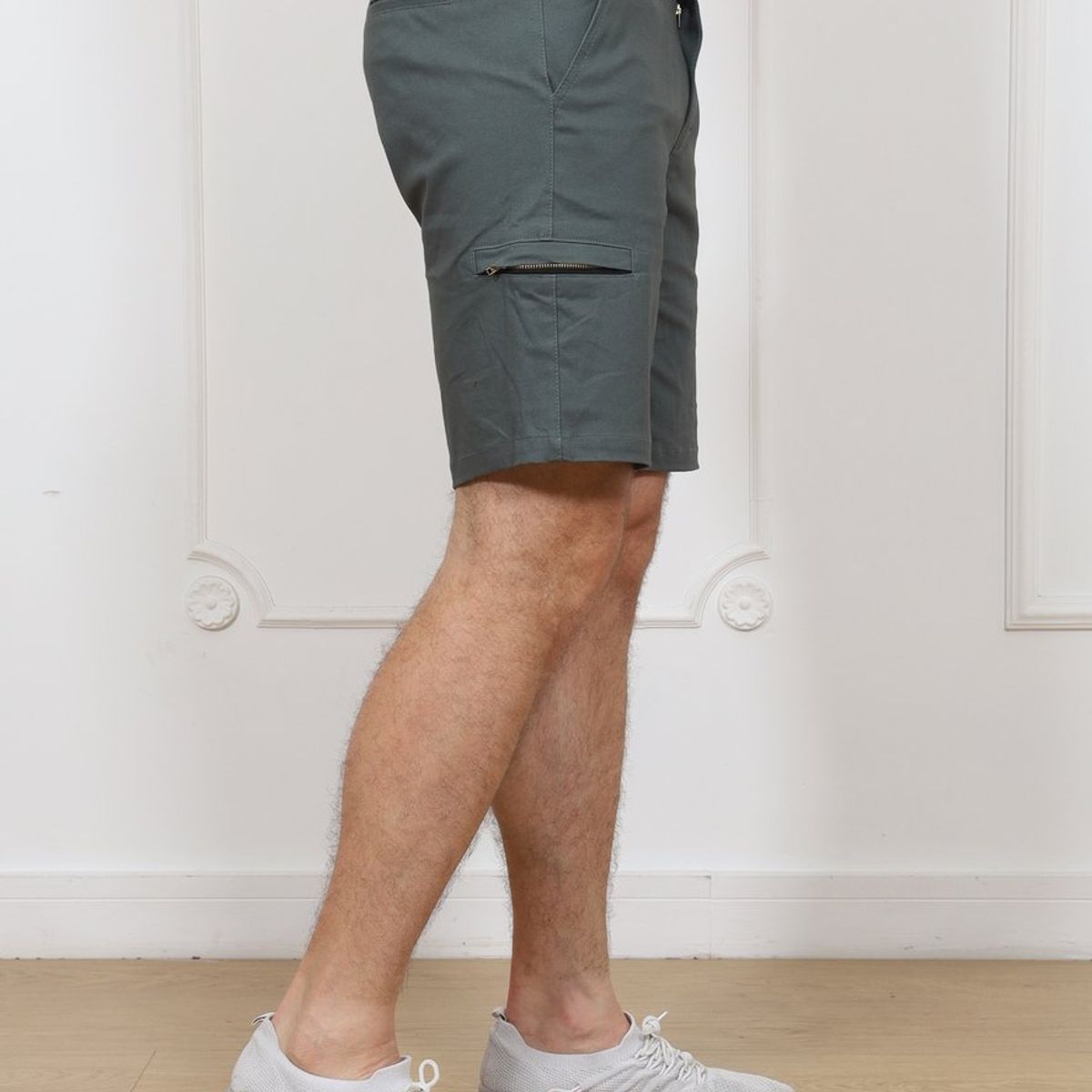 J JERAOUS - BERMUDA JERAOUS FIT DRILL CARGO Verde Cemento