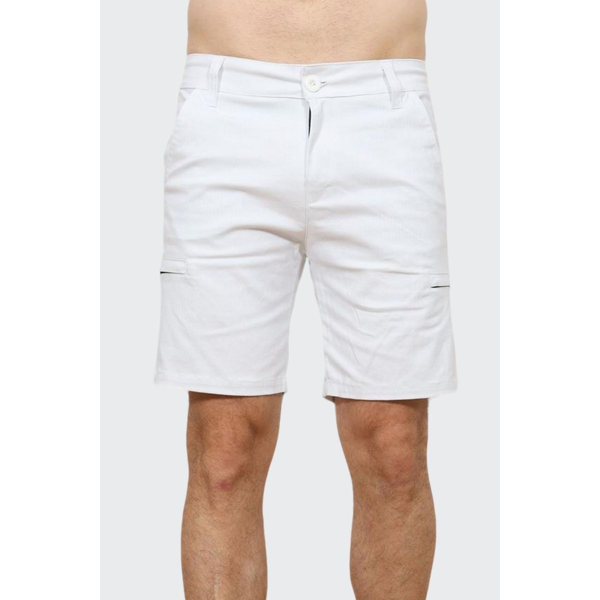 J JERAOUS - BERMUDA JERAOUS FIT DRILL CARGO Blanco