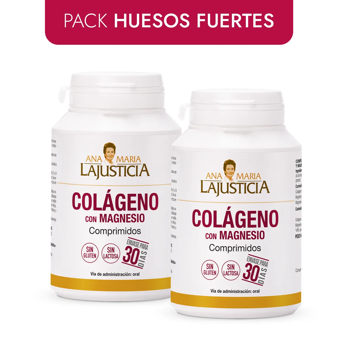 ANA MARIA LAJUSTICIA - PACK HUESOS FUERTES  2 COLÁGENO CON MAGNESIO  180 comprimidos