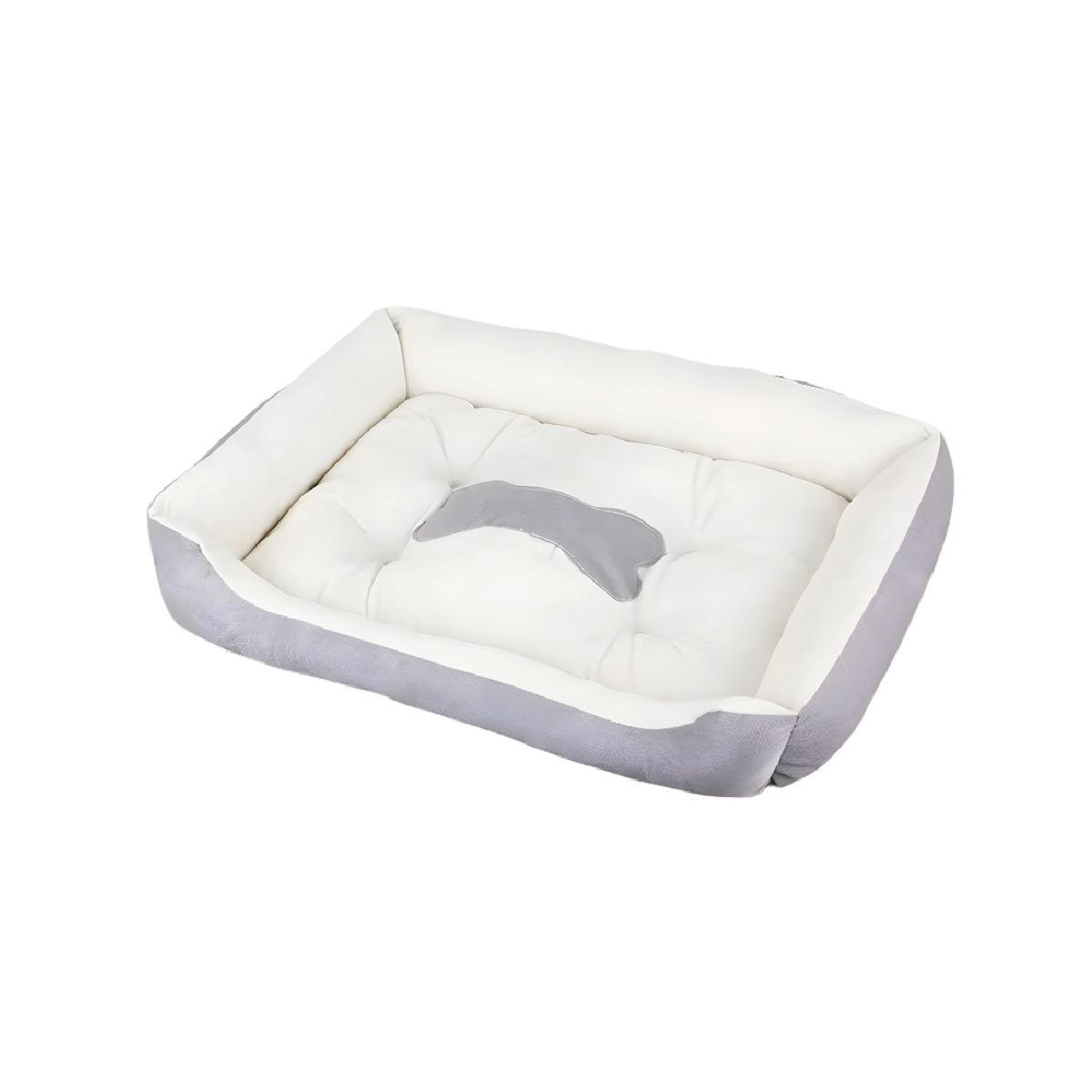 S&T - Cama Para Perros Antideslizante y Lavable Gris- Talla S
