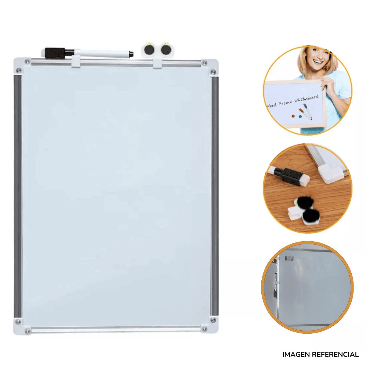 INSPIRA MARKET - Pizarra Acrílica Magnética Doble Cara 50x35cm