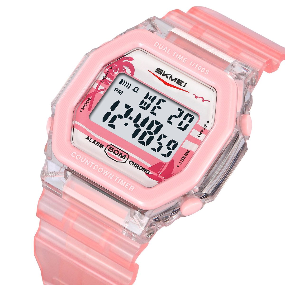 SKMEI - Reloj Skmei 2391 Rosado/Blanco Digital Correa Silicona