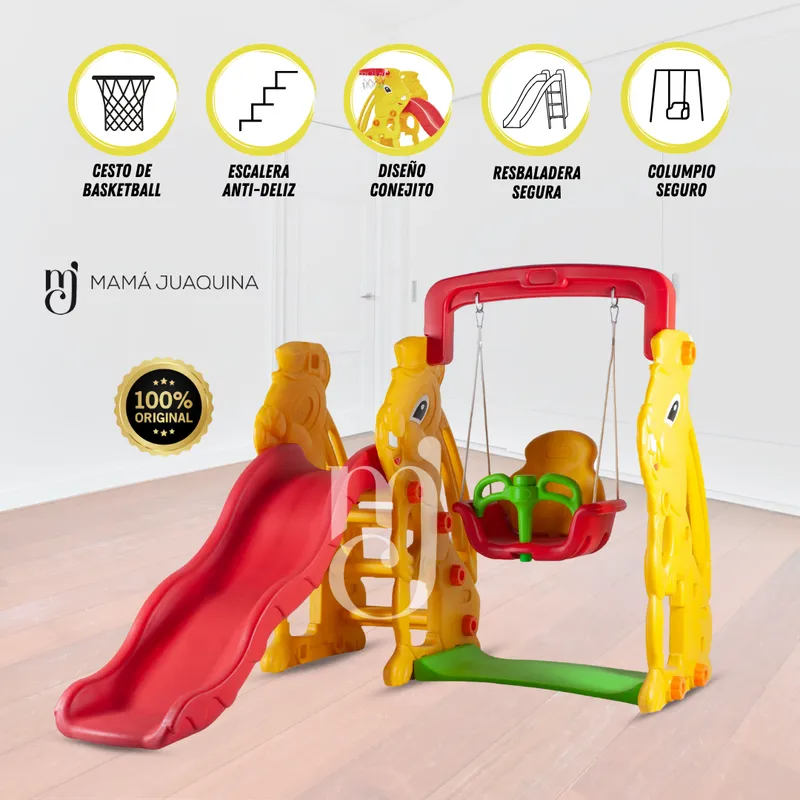 BABY KING - Tobogán para Niños «ARDICOT PLUS» con Columpio Amarillo