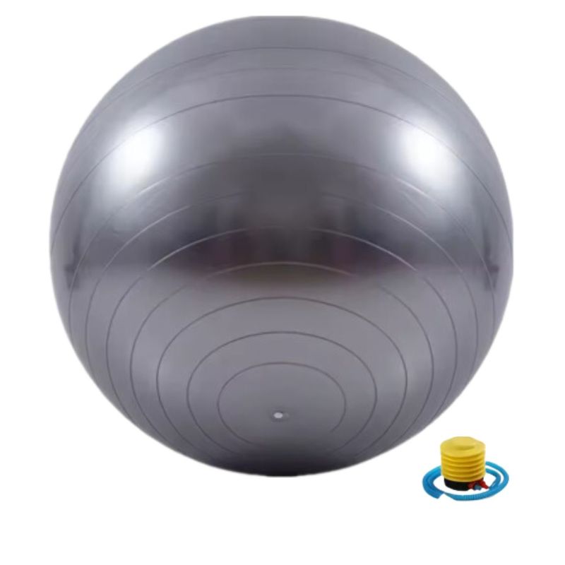 GENERICO - Pelota Ejercicio Yoga embarazo fitness Color Plomo - 65 cm.