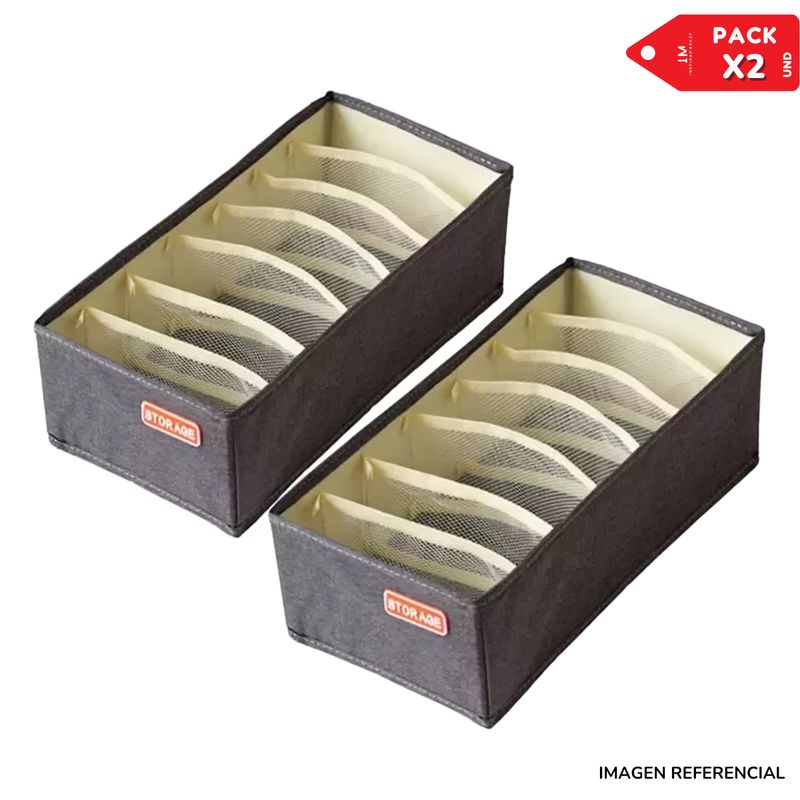 INSPIRA MARKET - Organizador plegable Multiuso Ropa y Accesorios de 7 divisones Packx2