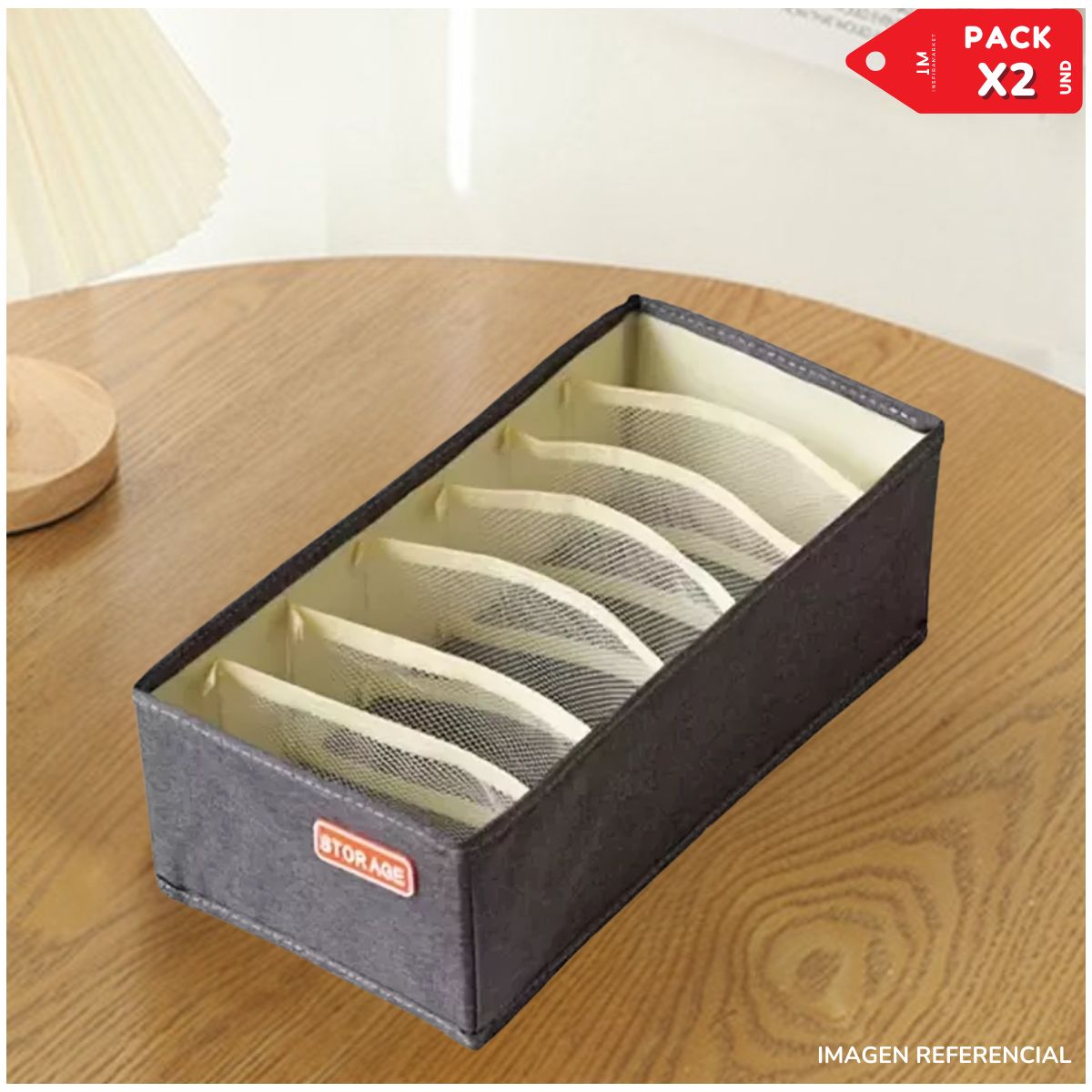 INSPIRA MARKET - Organizador plegable Multiuso Ropa y Accesorios de 7 divisones Packx2