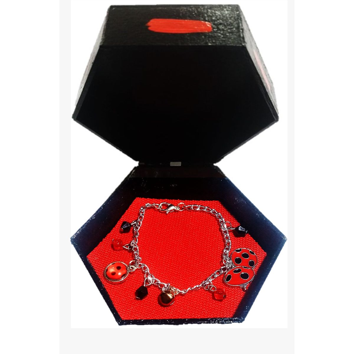 GENERICO - PULSERA LADYBUG Y CAJA INDIVIDUAL MIRACULUS