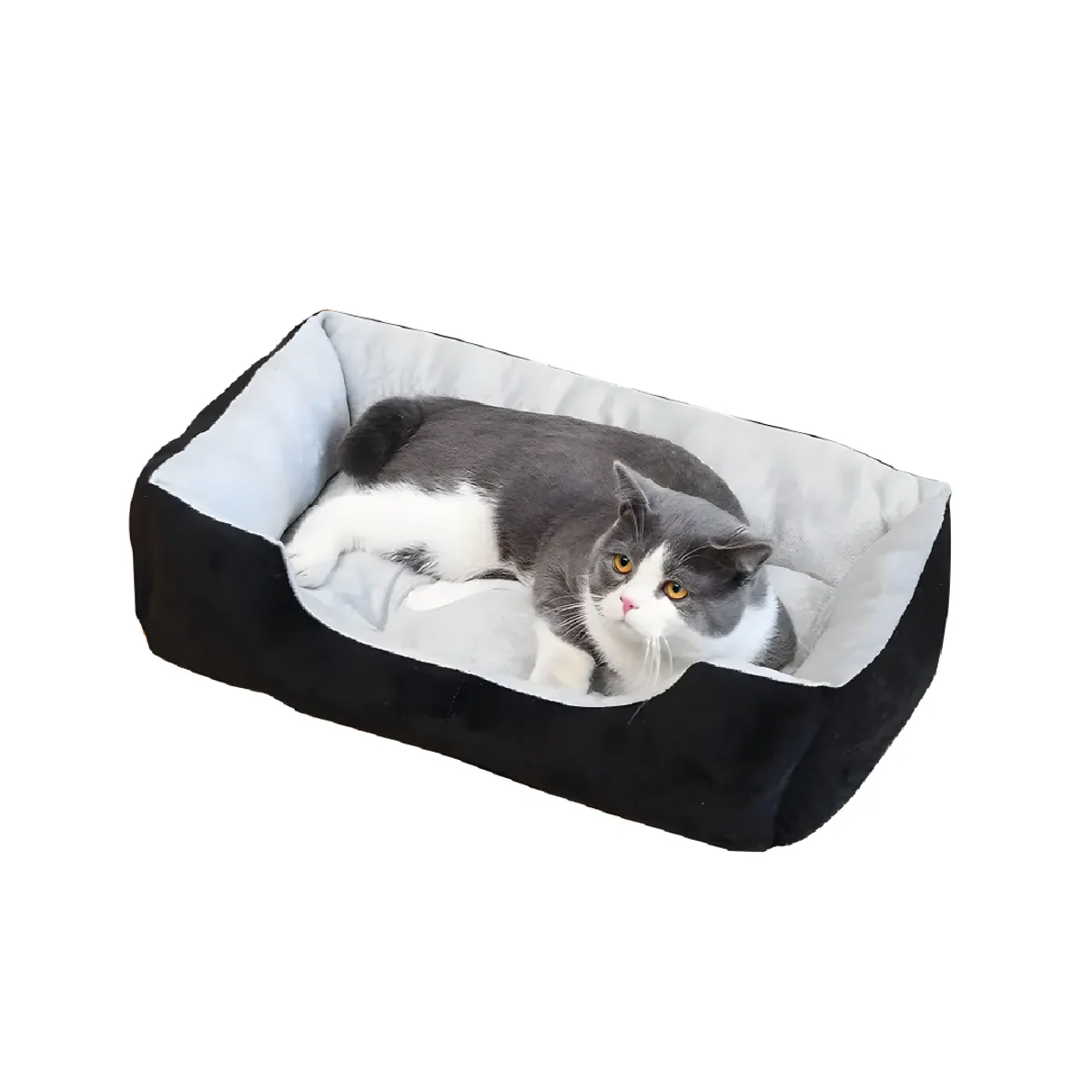 S&T - Cama Para Perros Antideslizante y Lavable Negro Talla XS
