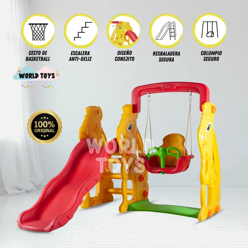 BABY KING - Tobogán para Niños «ARDICOT PLUS» con Columpio Amarillo