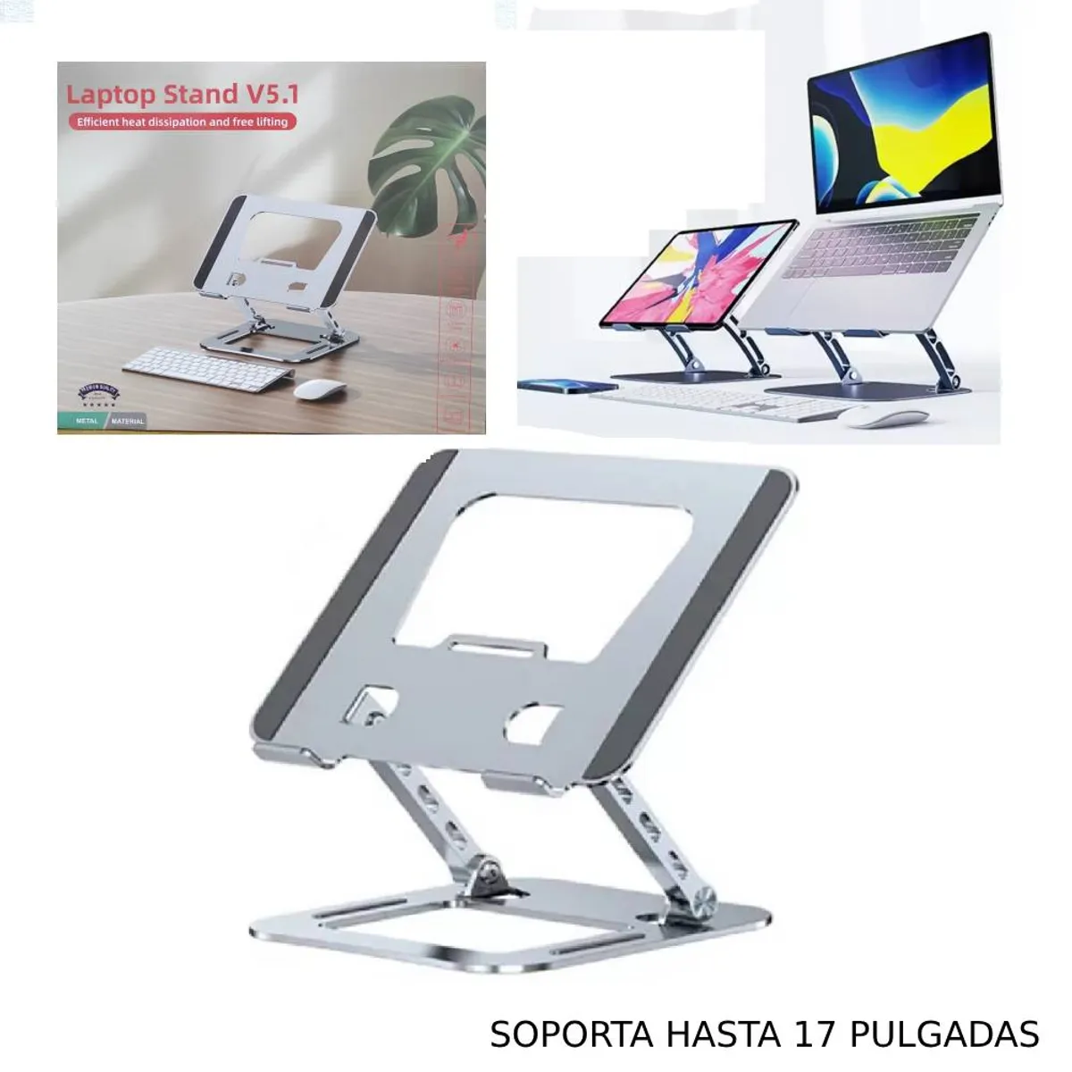 GENERICO - Soporte  para Laptop Tablet Base de Aluminio Metal