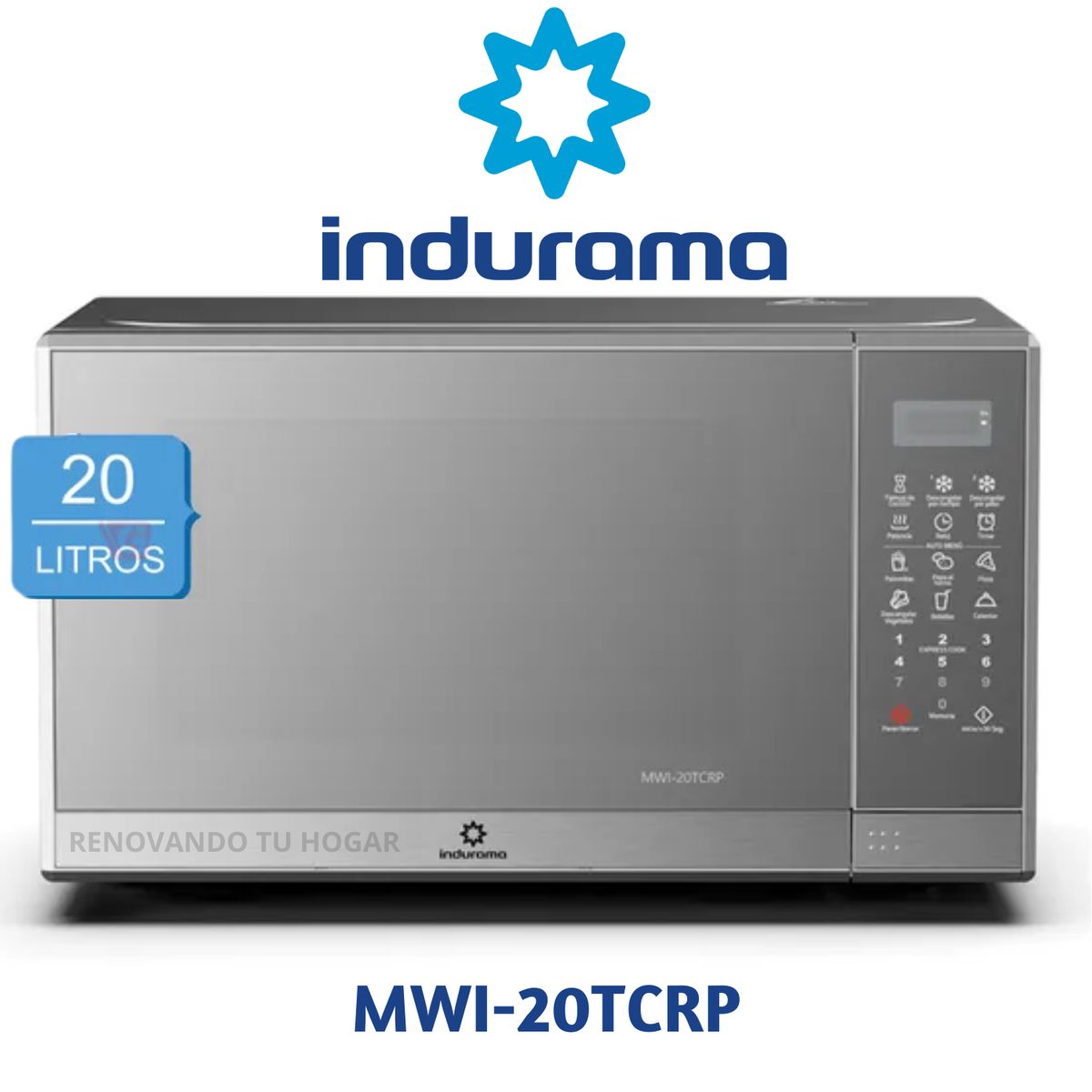 INDURAMA - Horno microonda Indurama 20LT MWI-20TCRP croma