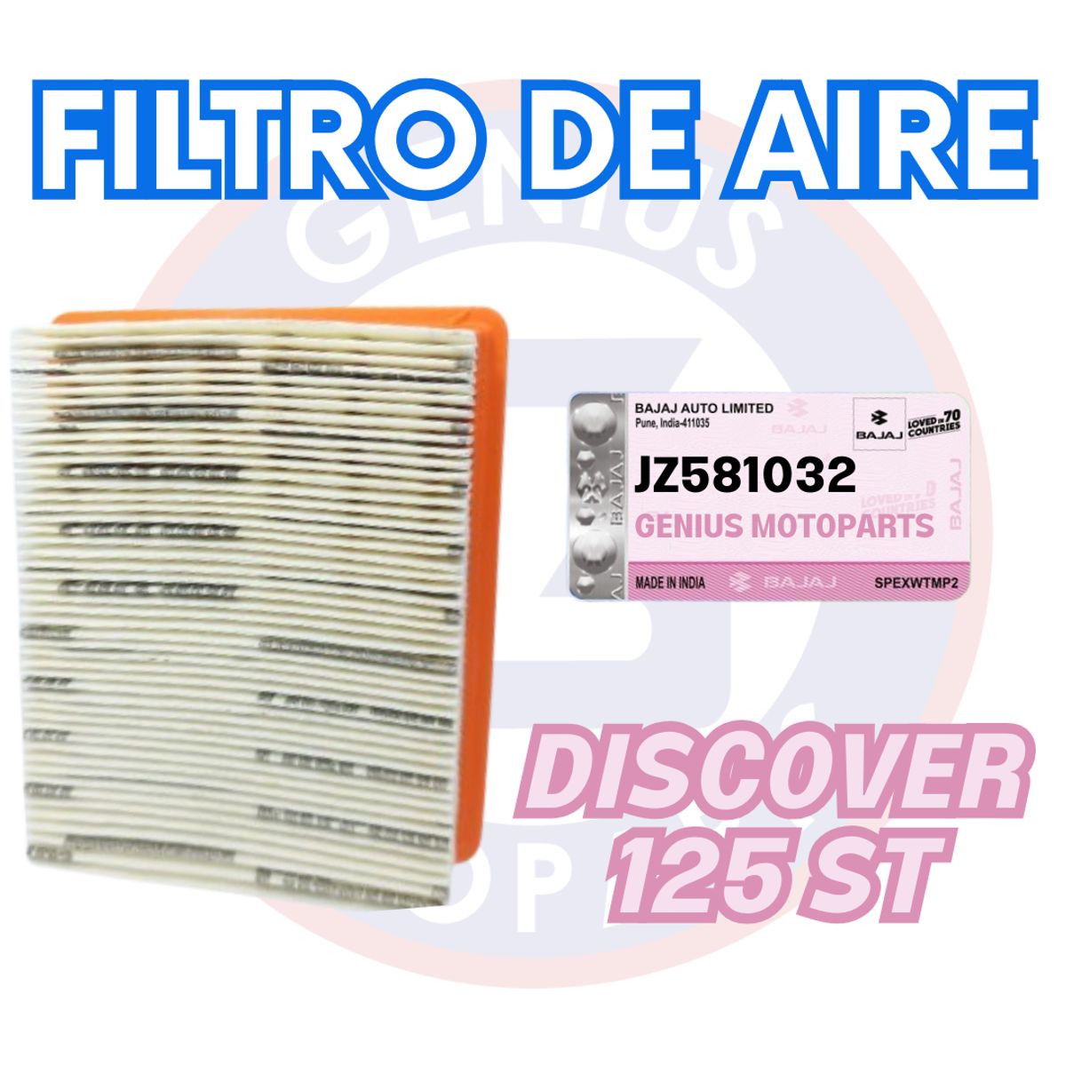 BAJAJ - FILTRO DE AIRE DISCOVER 125 ST