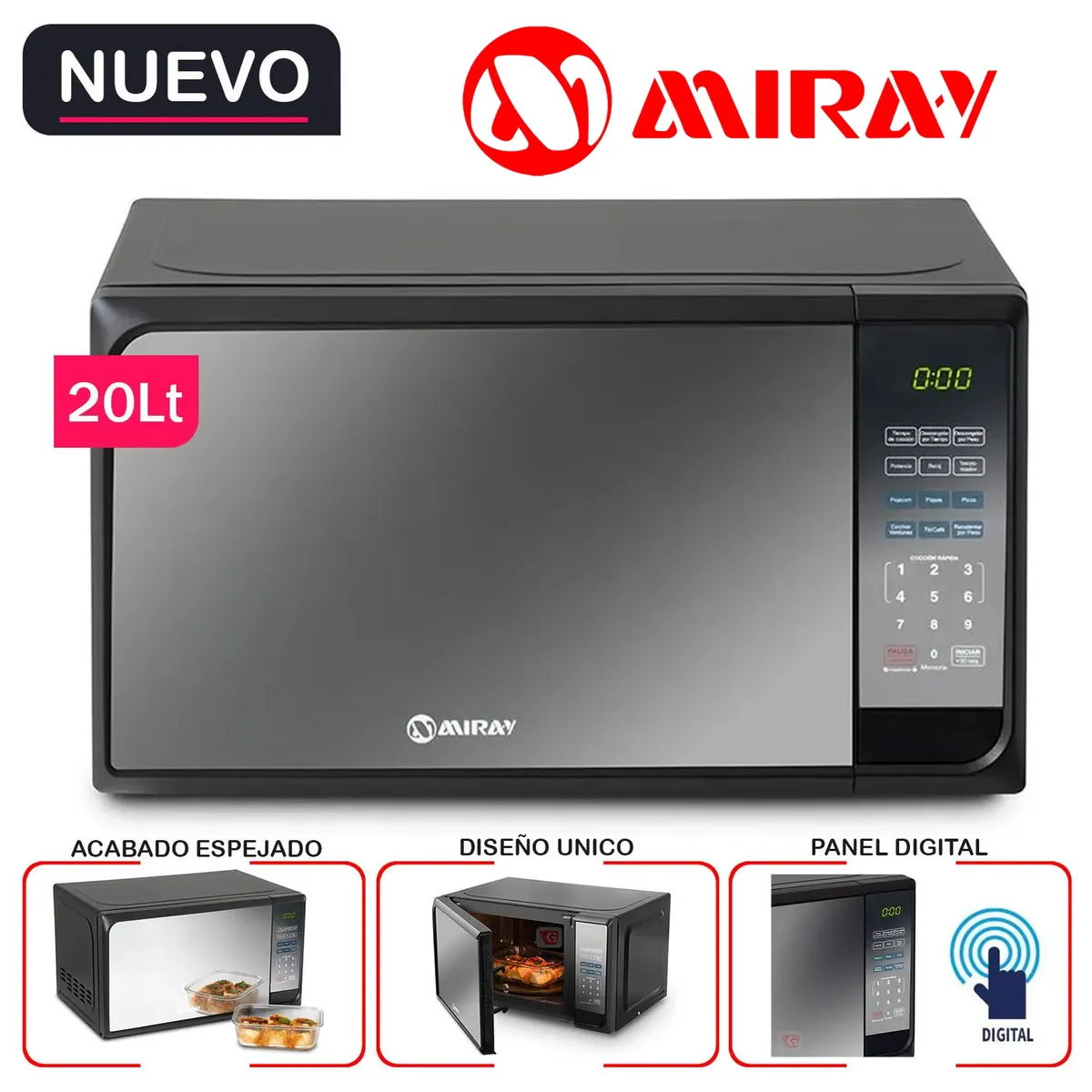 MIRAY - Horno Microondas Miray HMM-20N 20 L