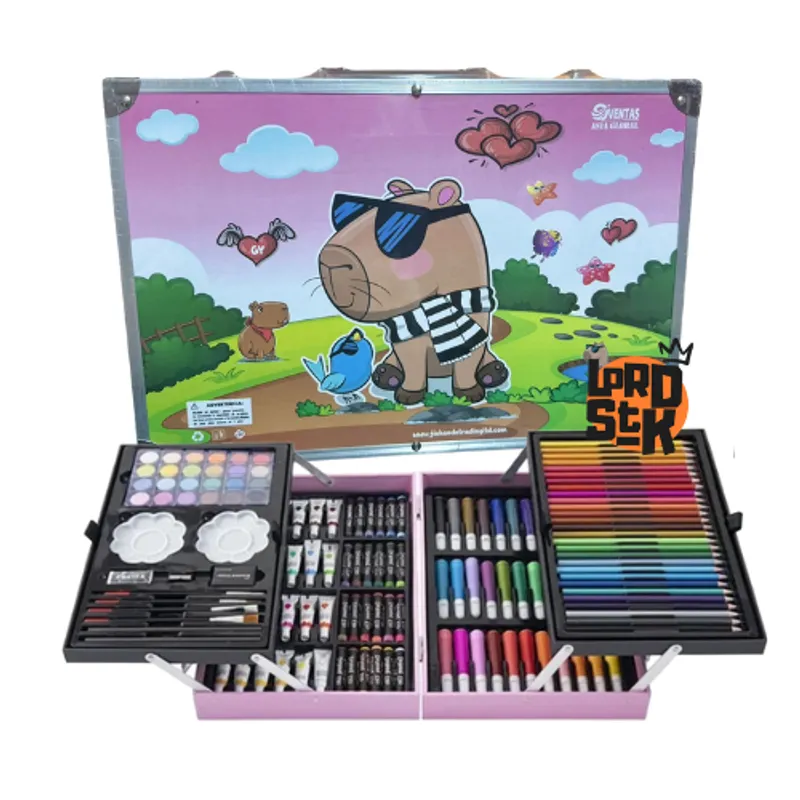 GENERICO - SET DE ARTE METALIZADO CAPYBARA 145 PIEZAS ROSA