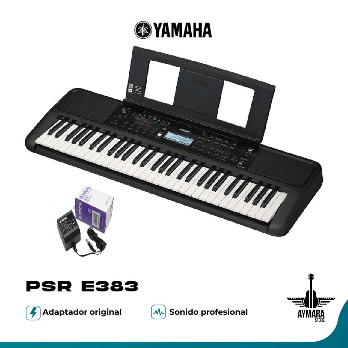 YAMAHA - Yamaha PSR E383 Con Adaptador Original
