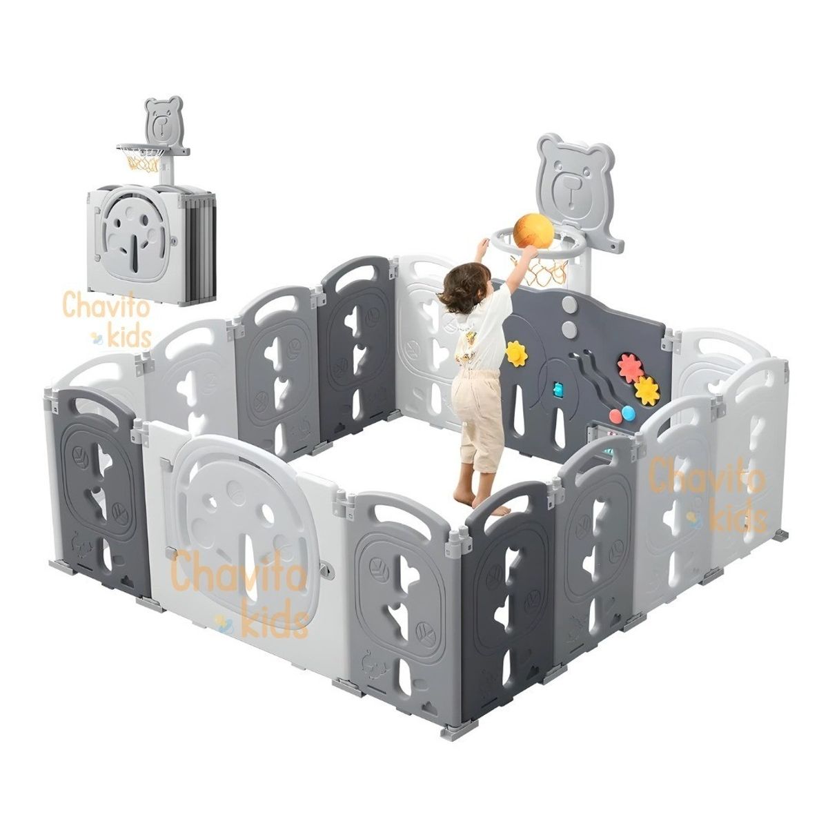 GENERICO - CERCO PLEGABLE PINGÜINO PLOMO