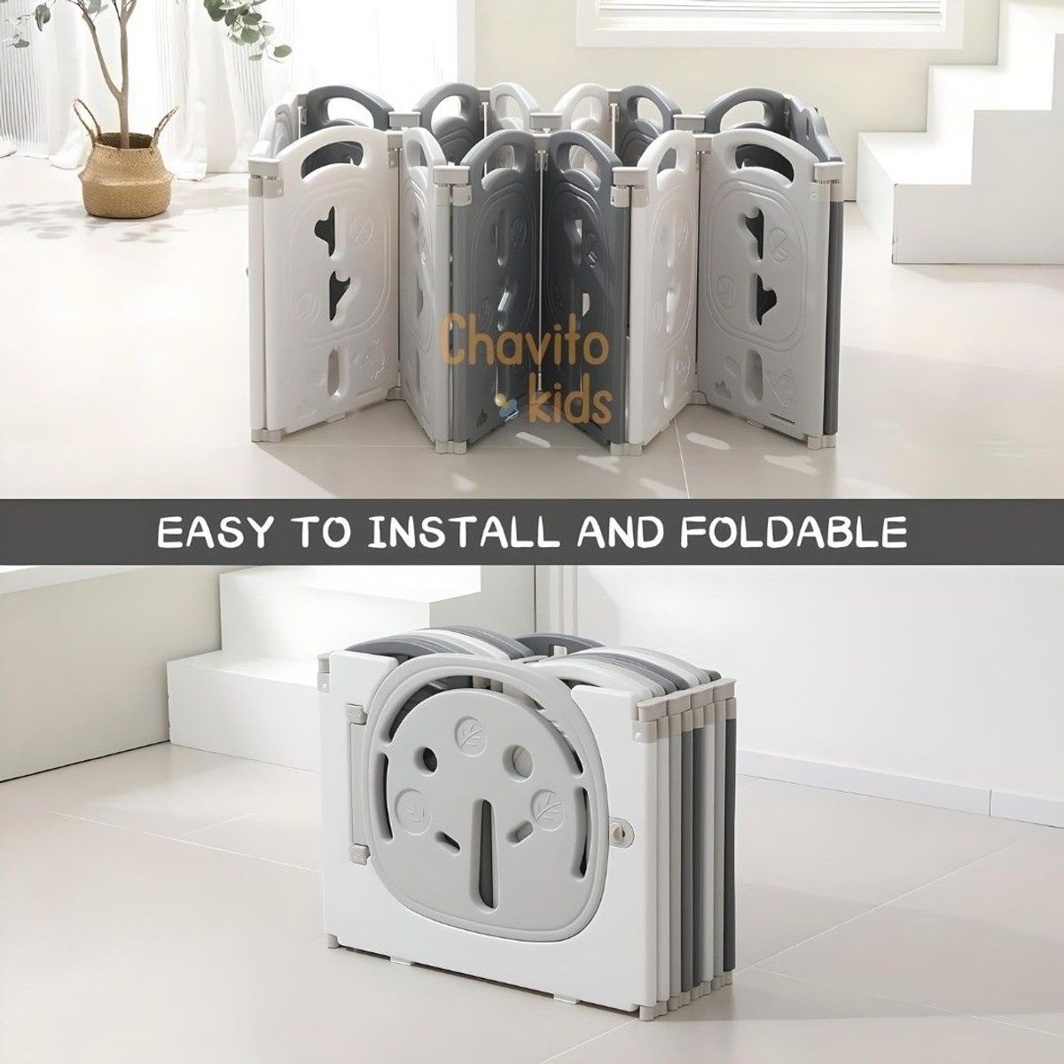 GENERICO - CERCO PLEGABLE PINGÜINO PLOMO