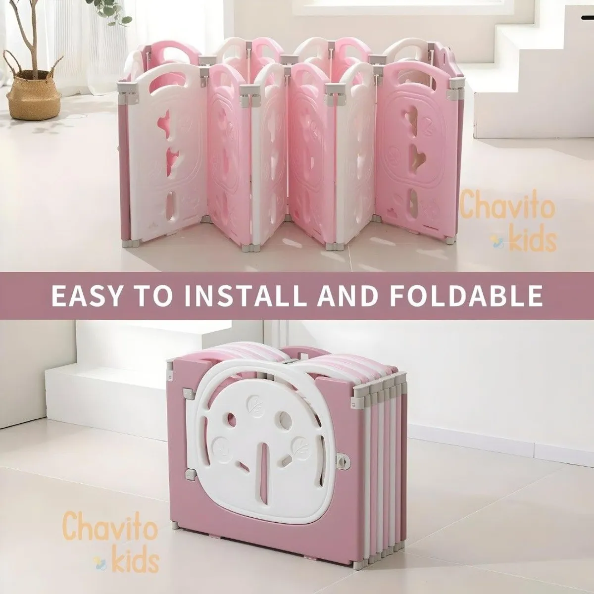 GENERICO - CERCO PLEGABLE PINGÜINO ROSADO