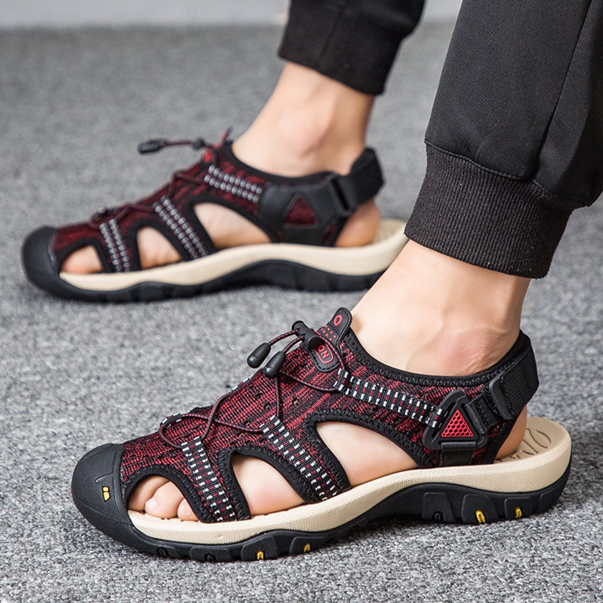 BLWOENS - Zapatillas Sandalias de verano para Hombres - Rojo