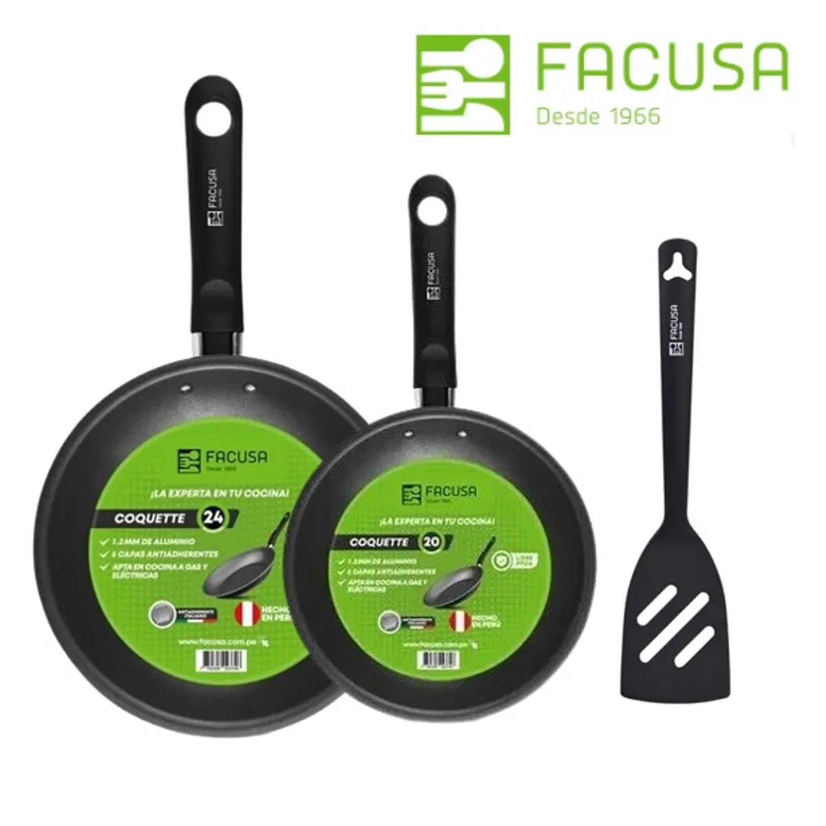 FACUSA - Set de Sartenes Facusa  24 cm y  20 cm C/ Espatula