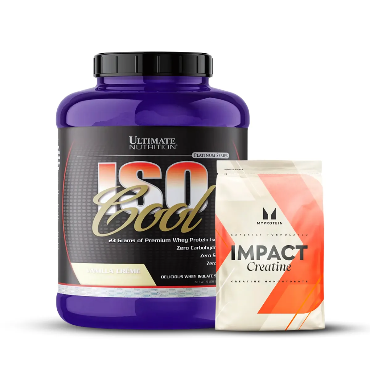 ULTIMATE NUTRITION - Iso Cool 5 LB vainilla Crema + Creatina Myprotein 250 g