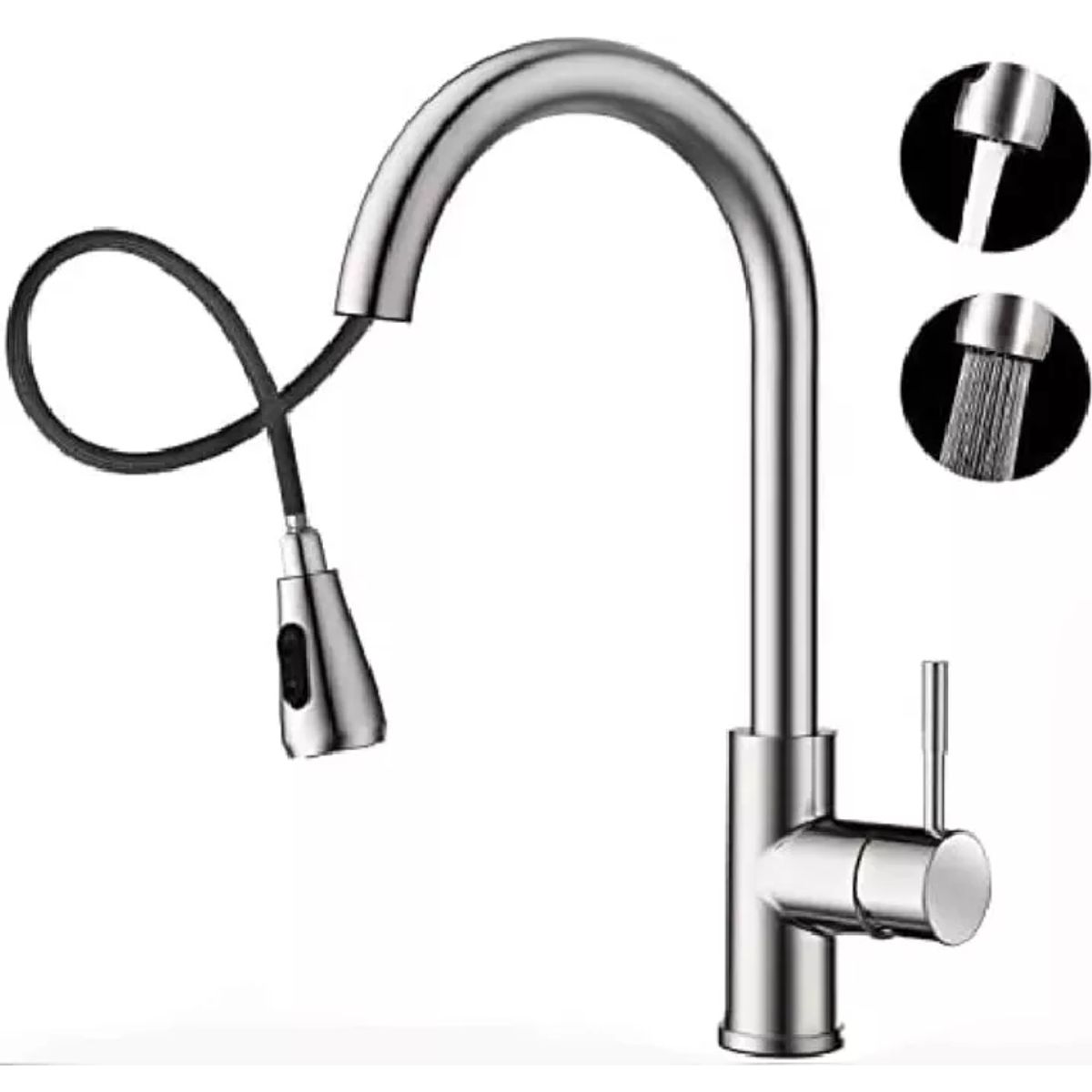 GENERICO - grifo Mezcladora Monocomando Extensible P/lavadero de  Cocina Acero Inox