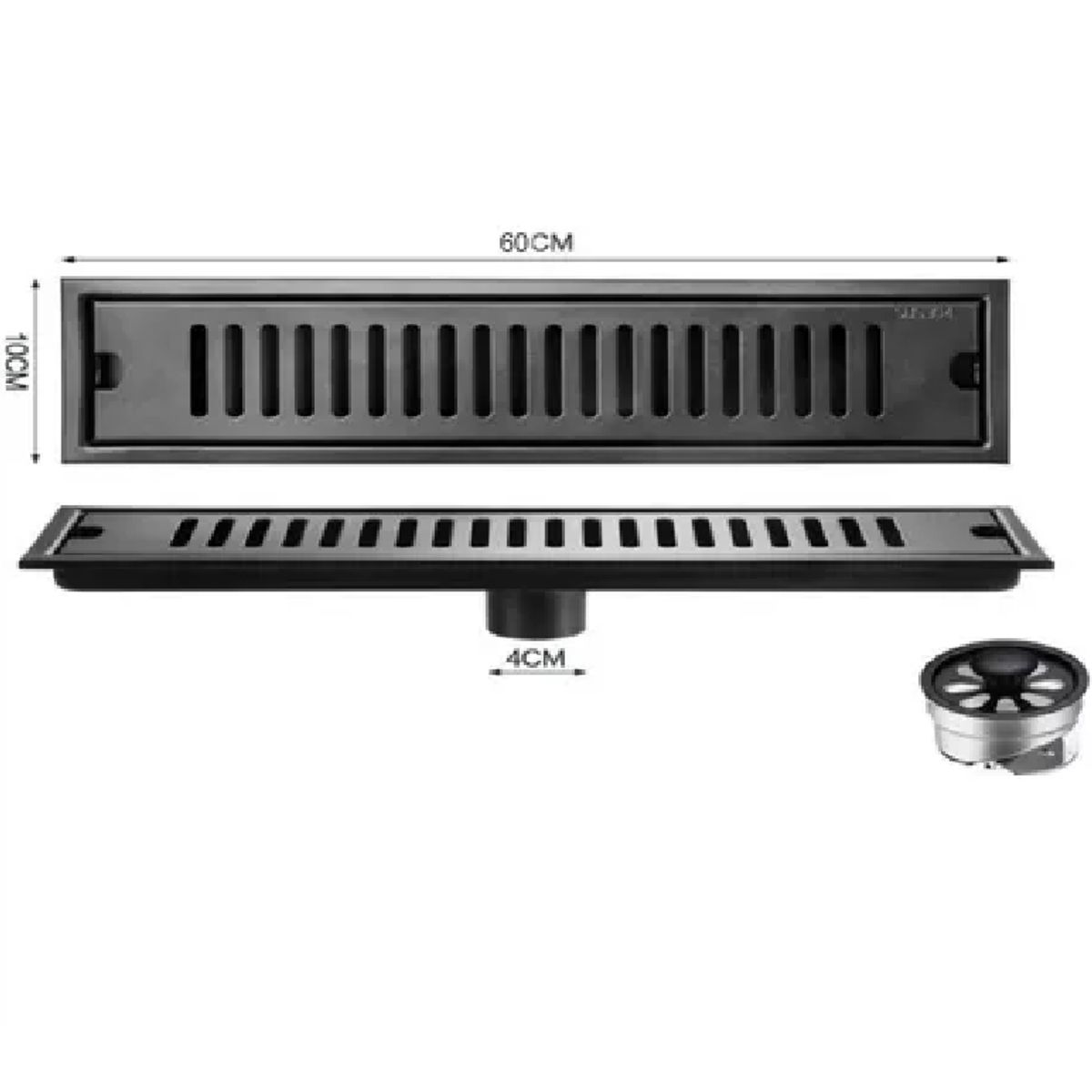 GENERICO - Rejilla sumidero De Drenaje de 60cm Anti olor  acero black