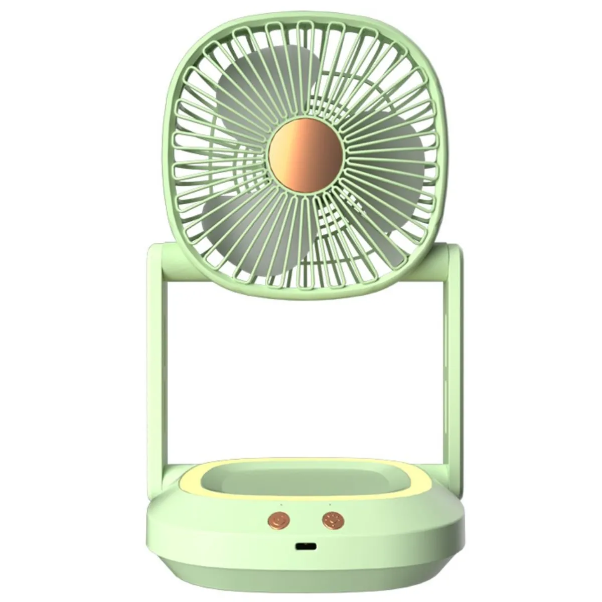 GENERICO - Ventilador Portatil de Escritorio y Pared con Luz Led Recargable XHS03