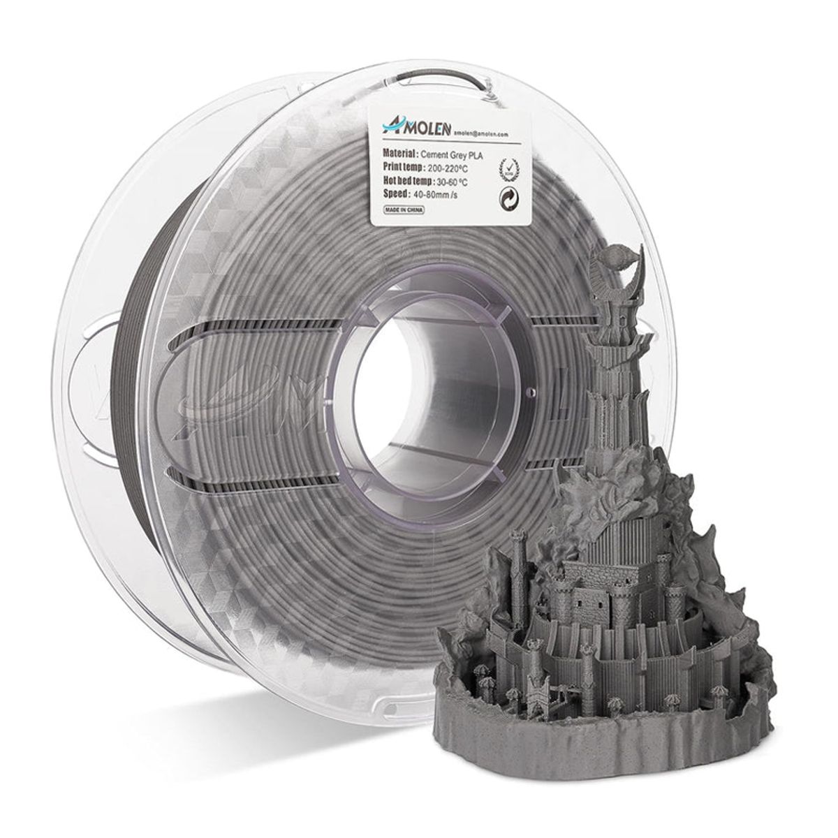 AMOLEN - Filamento PLA para impresora 3D color Cemento