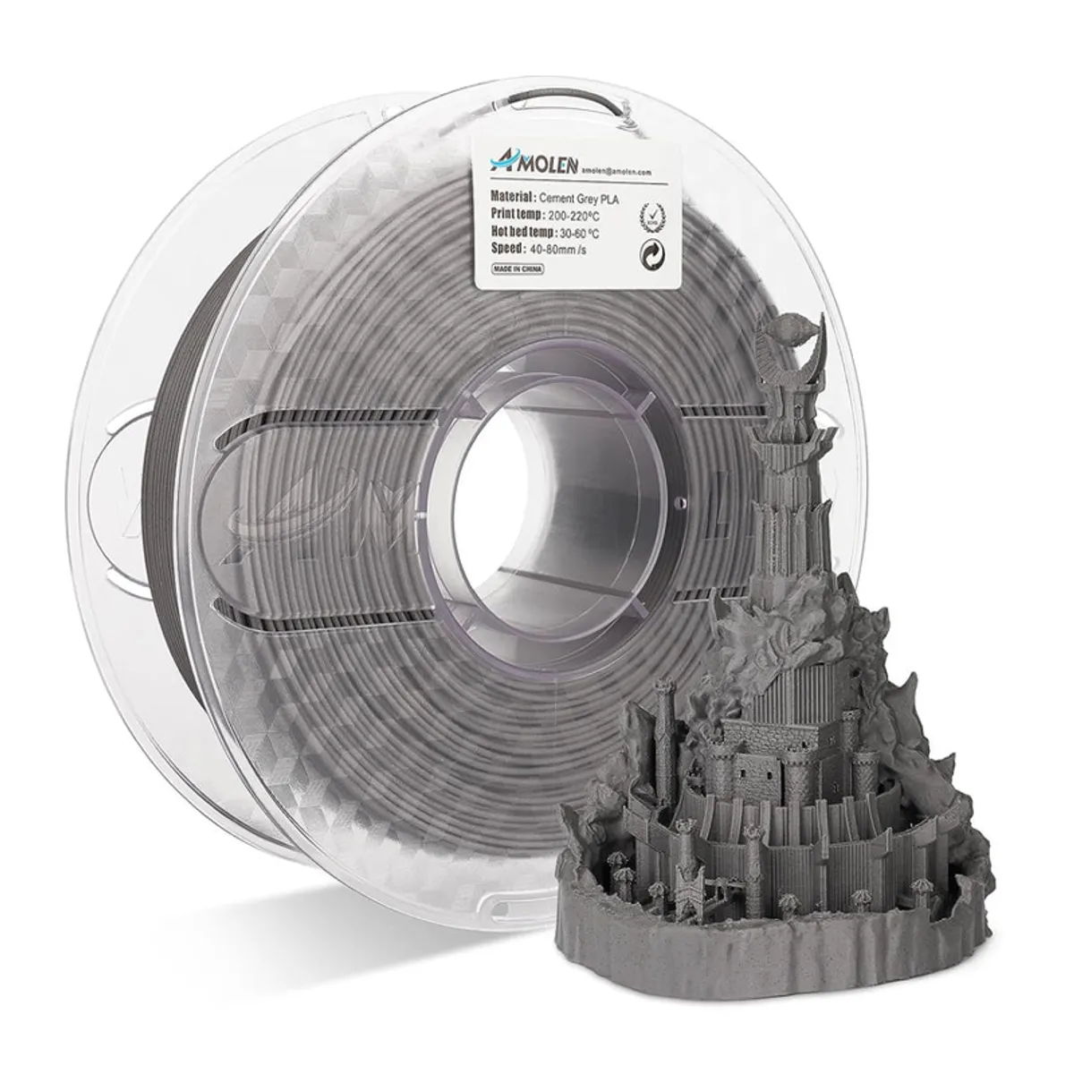 AMOLEN - Filamento PLA para impresora 3D color Cemento