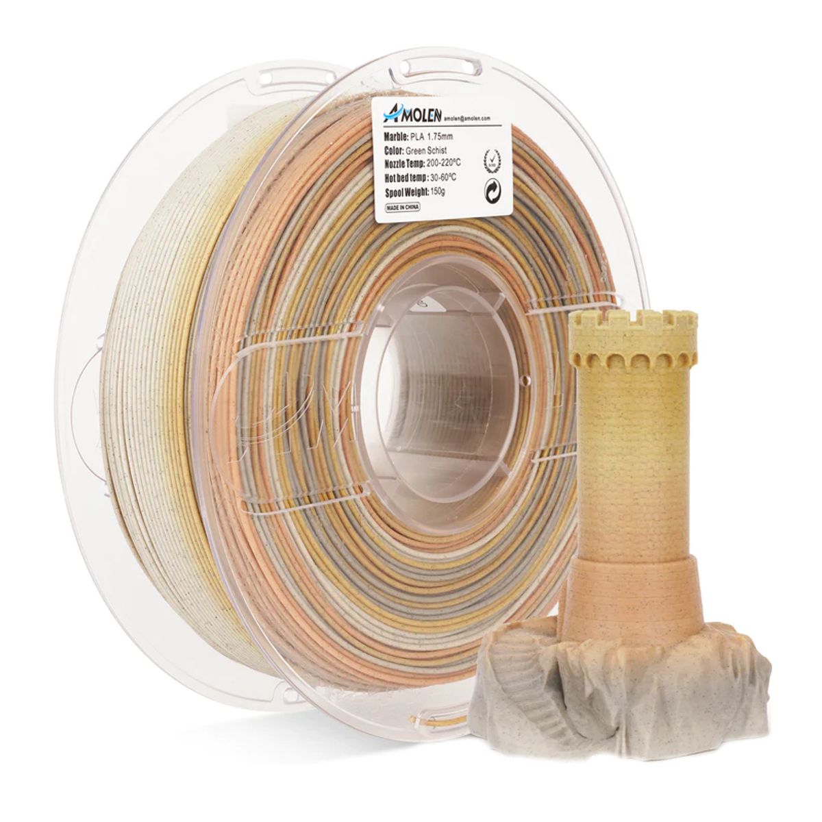AMOLEN - Filamento PLA para impresora 3D color Piedra Amarillo