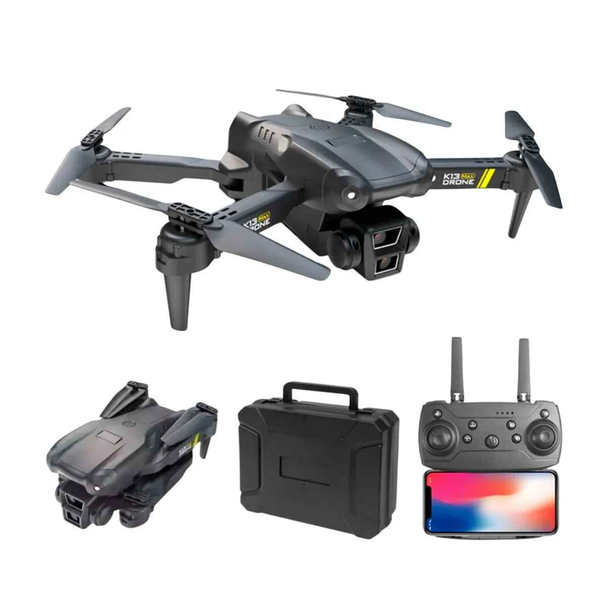 GENERICO - DRONE K13 MAX Plegable con 2 Cámaras HD Control Remoto y manual