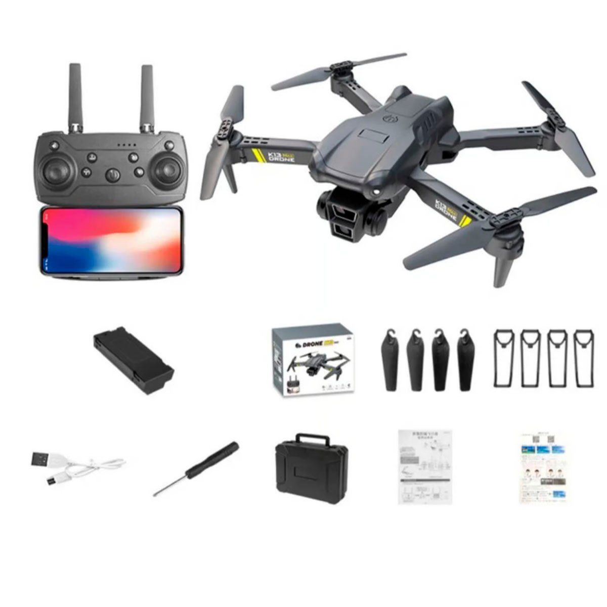 GENERICO - DRONE K13 MAX Plegable con 2 Cámaras HD Control Remoto y manual