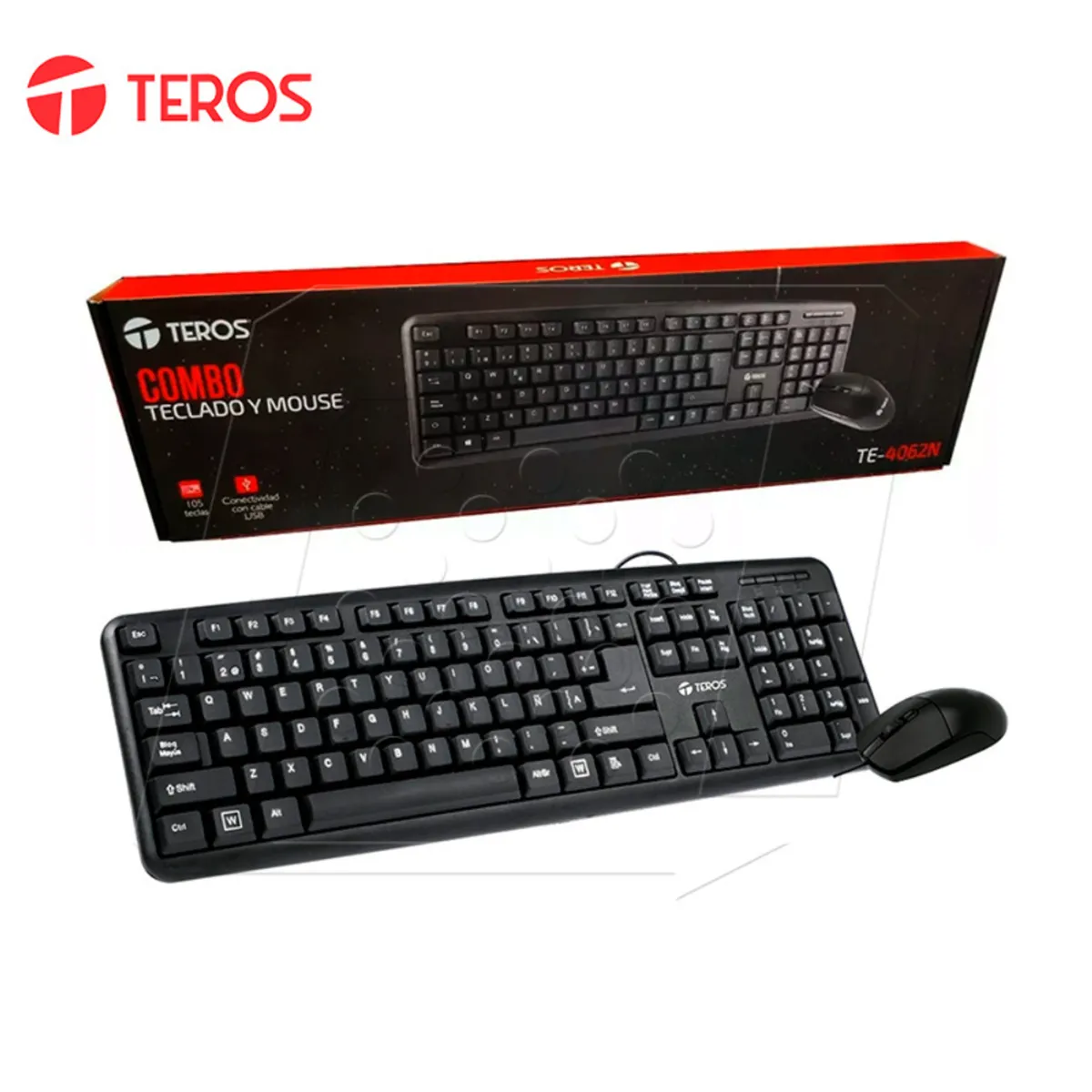 TEROS - KIT TECLADO Y MOUSE TEROS TE4062N USB BLACK