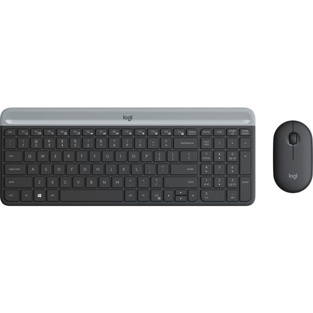 LOGITECH - Combo Mouse y Teclado Logitech MK470 Slim Inalámbrico Negro