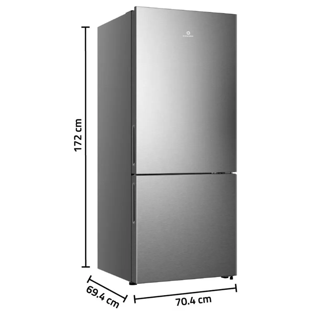 INDURAMA - Refrigeradora Bottom Freezer 404L Gris RI-698
