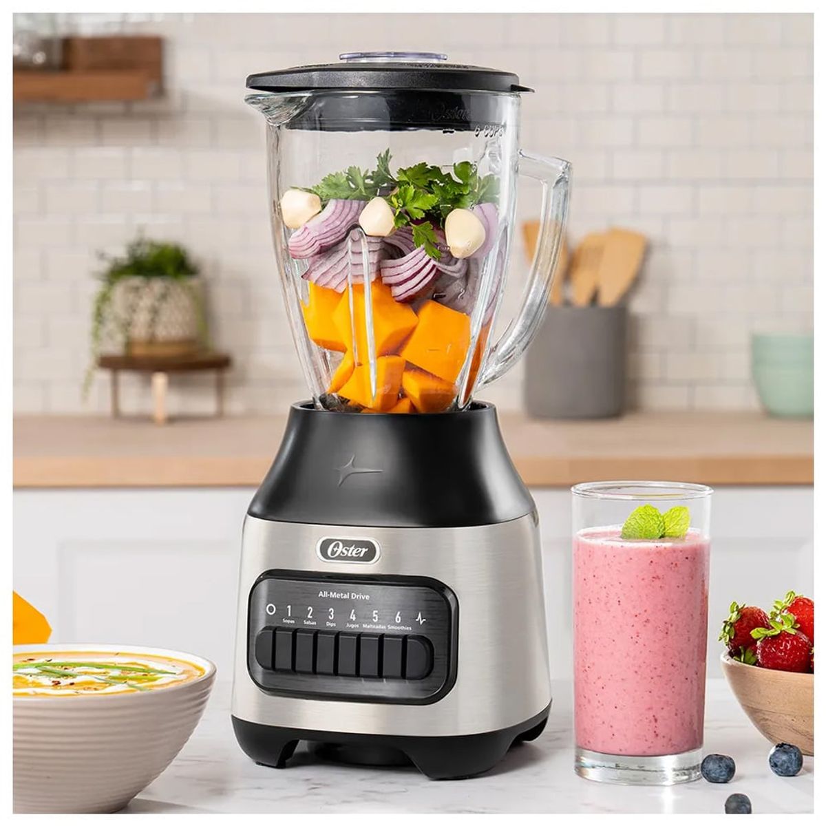 OSTER - Licuadora Oster con vaso Boroclass 6 velocidades más pulso BLSTPEG-NPB