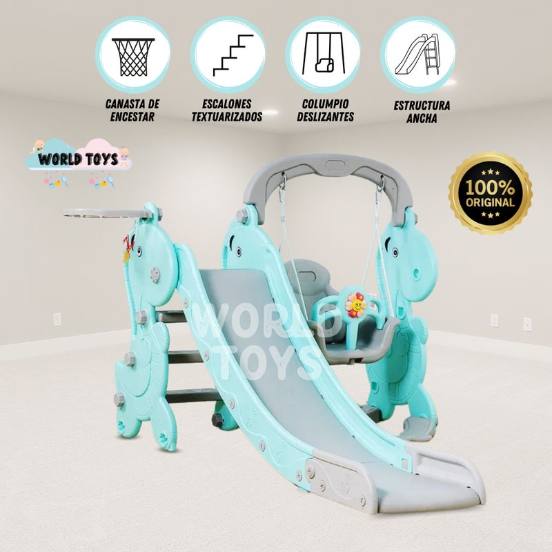 BABY KING - Tobogán para Niños «SUCARINE PLUS» con Cesta Sky Blue