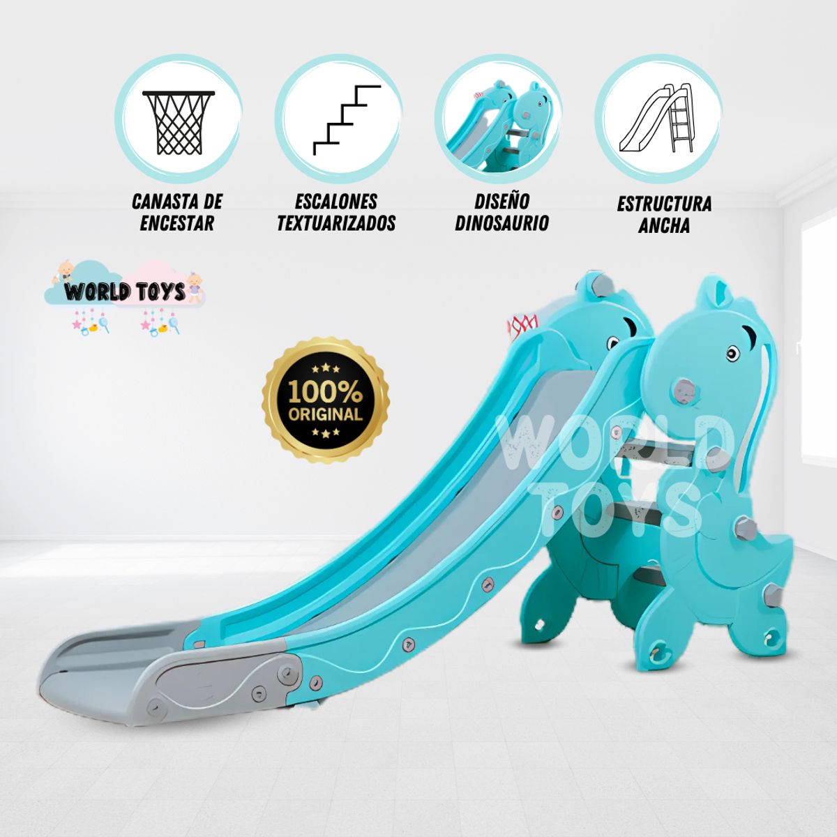 BABY KING - Tobogán para Niños «SUCARINE» con Cesta Blue