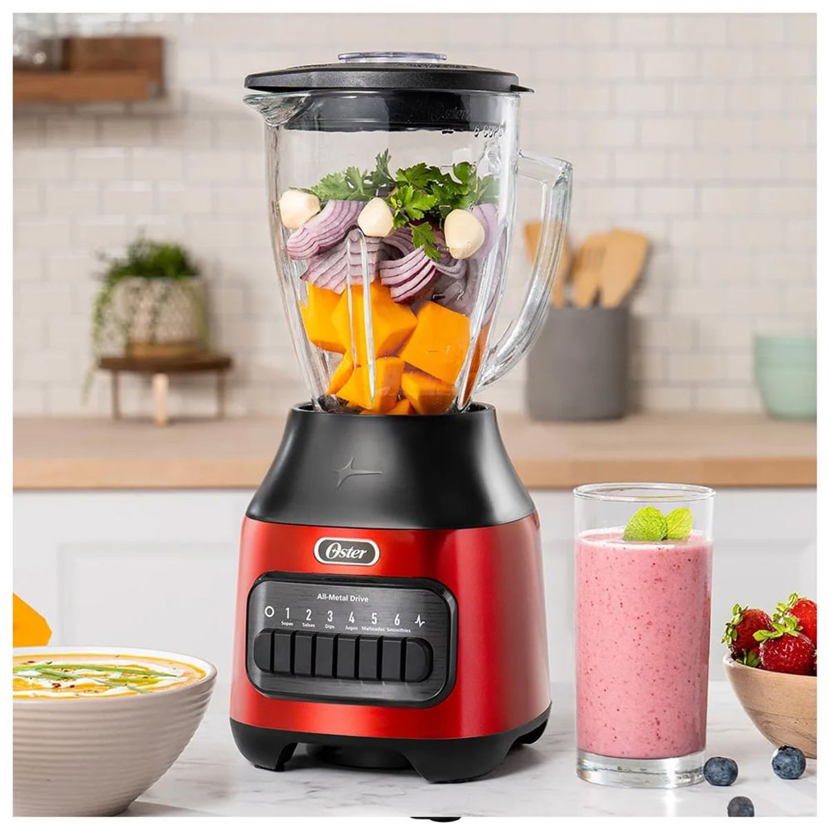 OSTER - Licuadora Oster con vaso Boroclass 6 velocidades más pulso BLSTPEG-CPB